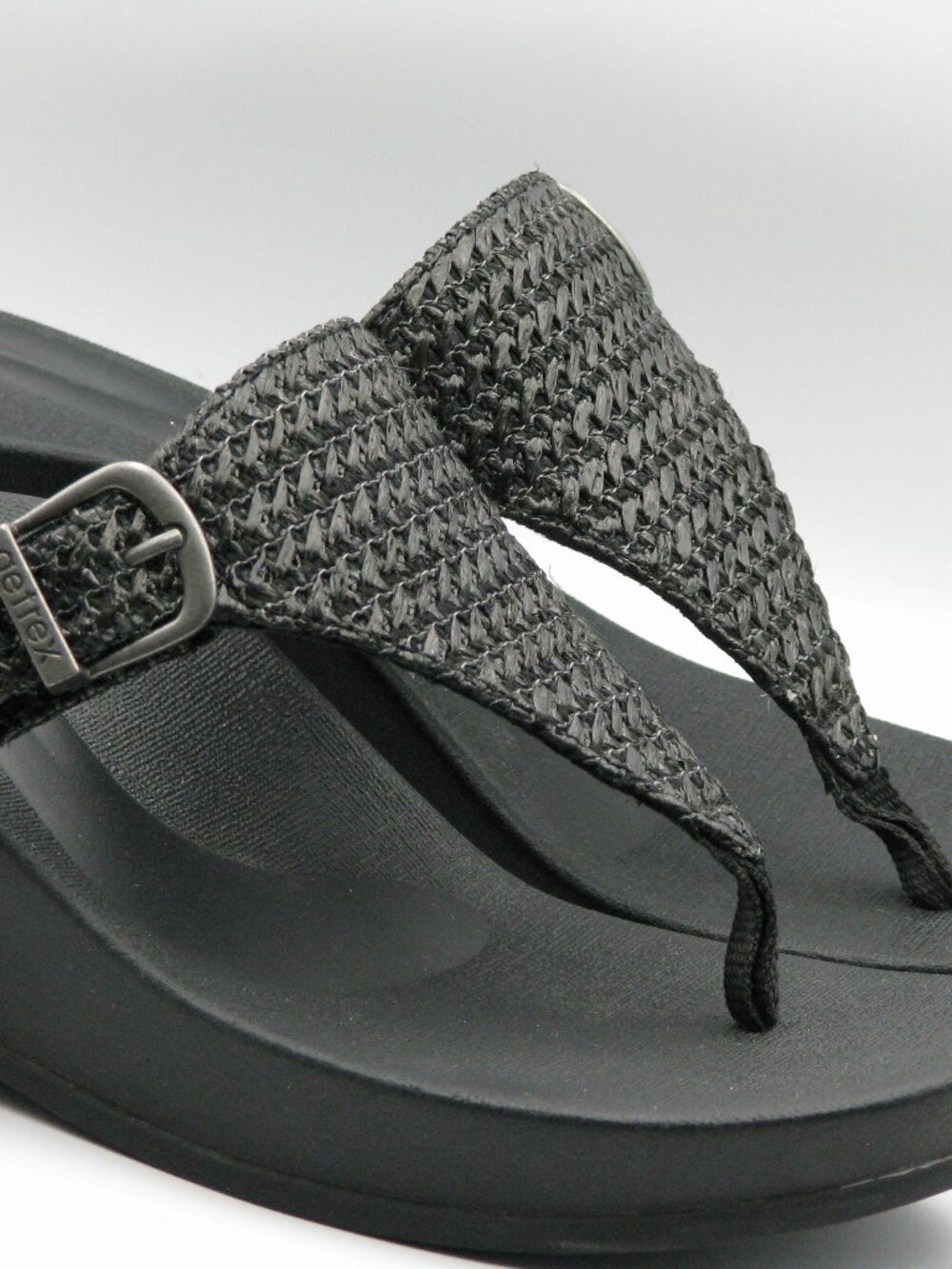 Black Aetrex Thong Wedge